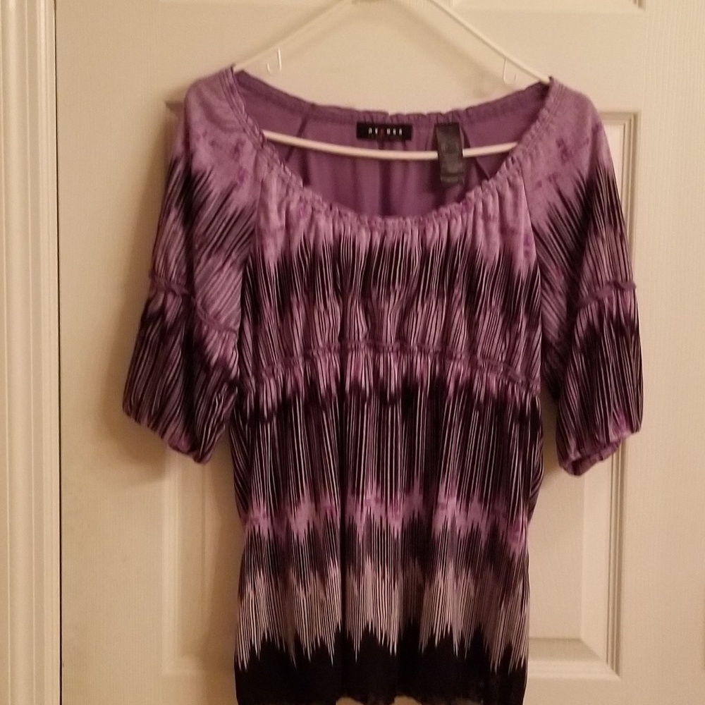 Purple and black blouse